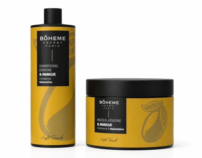 shampooing et masque kératine mangue