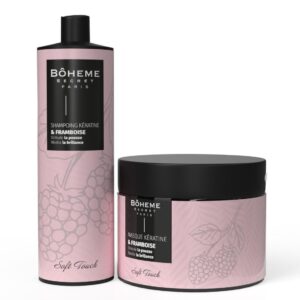 shampooing et masque kératine framboise