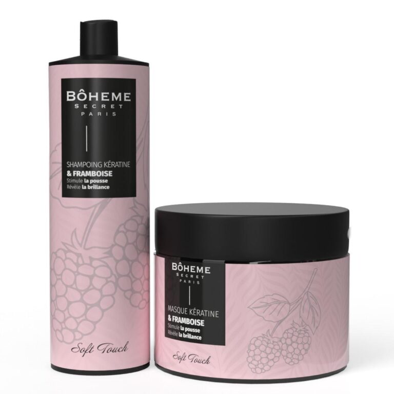 shampooing et masque kératine framboise